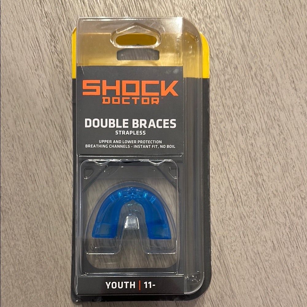 Shock Doctor Youth Double Braces Mouthguard - Blue